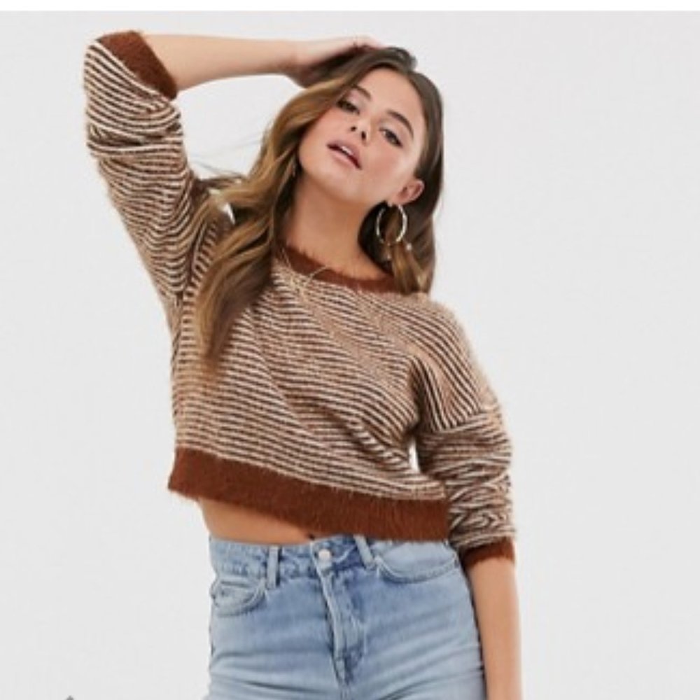 Wednesday's Girl - striped fluffy sweater
